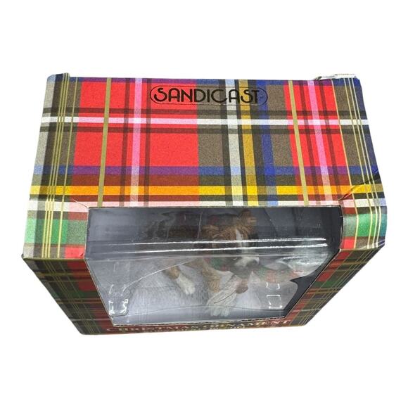 NEW Boxer Sandicast Fawn Dog Ornament wearing Christmas Scarf Holiday Tree Decor - Picture 2 of 6